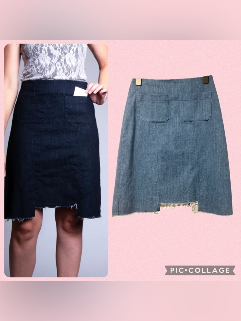 WORK SKIRT by GARNISH NWT Knee length with patch pockets and varied hem length.